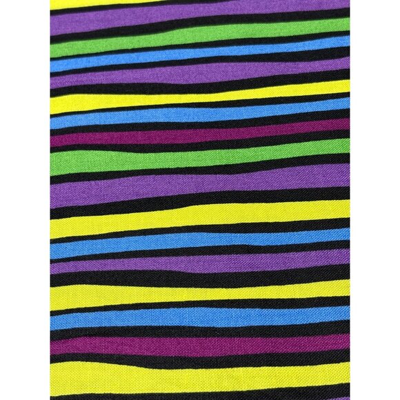 Bright Multicolor Striped Cotton Fabric 9" x 38" for Crafting & Sewing - Picture 1 of 4